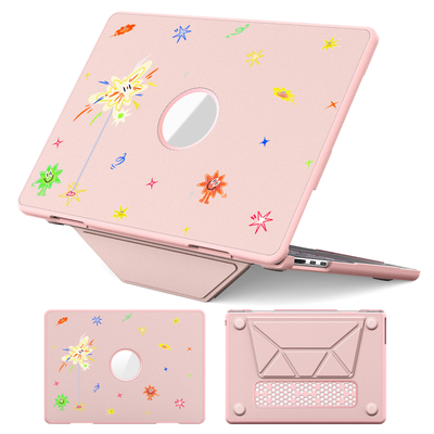 [Built-in Stand] Apple MacBook Pro 14 (A2442 & A2779 & A2918) - Cute Leather Anti-Shock Cooling Case - i-Station Mobile Phone & Electronic Device Repair and Accessories