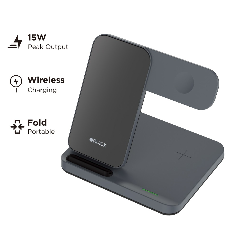 iQuick T5 3 in 1 Multi Functions Wireless Charger Stand - i-Station Mobile Phone & Electronic Device Repair and Accessories