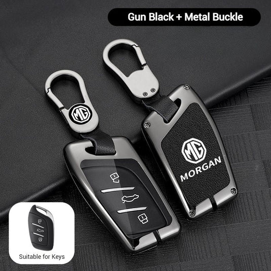 MG Zinc Alloy + PU Leather Car Key Fob Case Cover For MG3, MG5, MG6, MG7, ZST, ZS, GS, MG ONE, MG4 EV