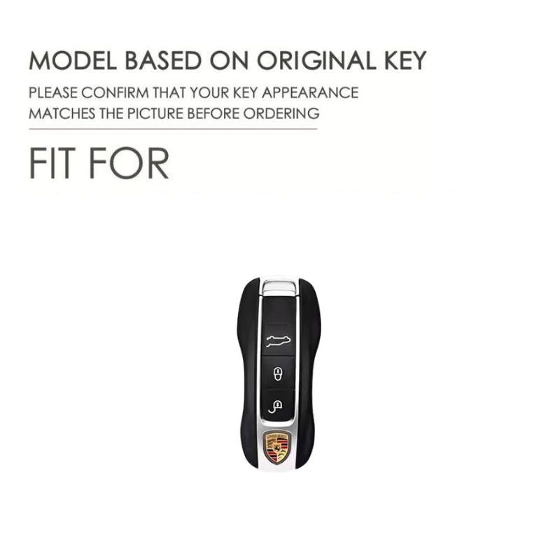 Load image into Gallery viewer, Porsche Full-wrap Genuine Leather Car Key Fob Case Cover For Macan, Cayenne, Panamera, 911, Boxster
