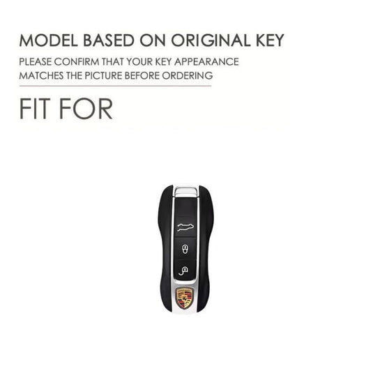 Porsche Full-wrap Genuine Leather Car Key Fob Case Cover For Macan, Cayenne, Panamera, 911, Boxster