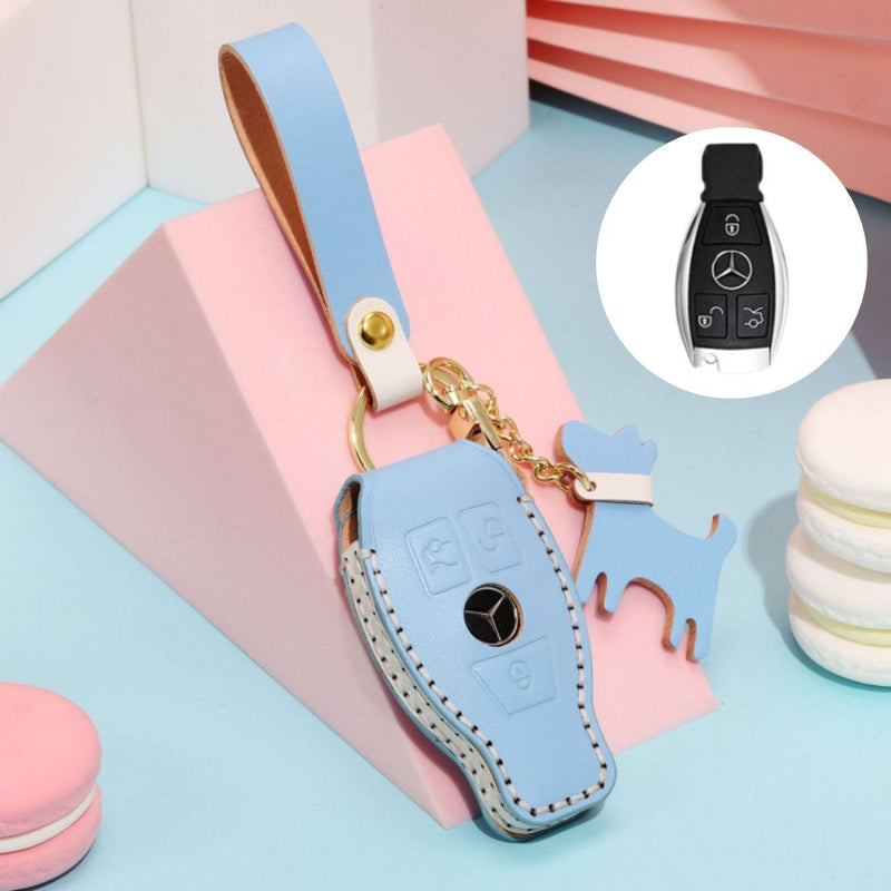 Load image into Gallery viewer, Mercedes Benz Genuine Leather Full Protection Car Key Fob Case Cover For Benz A-Class, C-Class, E-Class, G-Class, S-Class
