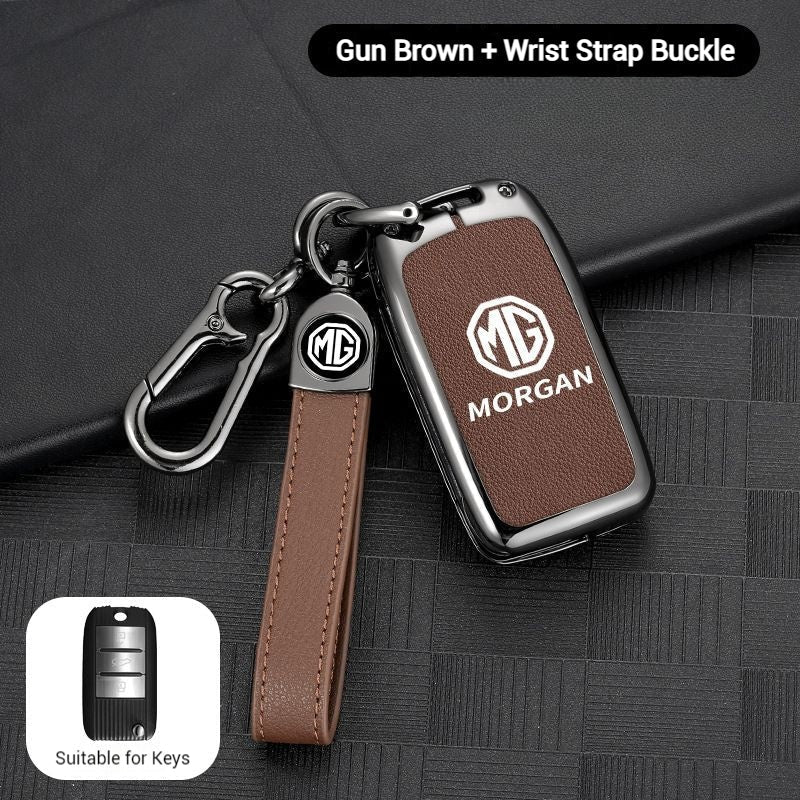 Load image into Gallery viewer, MG Zinc Alloy + PU Leather Car Key Fob Case Cover For MG3, MG5, MG6, MG7, ZST, ZS, GS, MG ONE, MG4 EV
