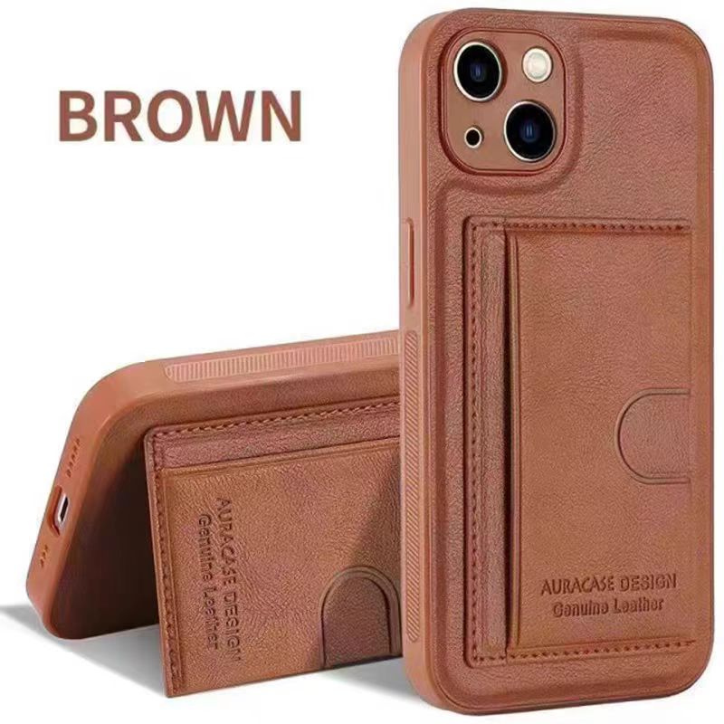 Load image into Gallery viewer, [Magsafe Compatible][With Card Solt] Apple iPhone 15/Pro/Pro Max/Plus Premium Shockproof Genuine Leather Series Case
