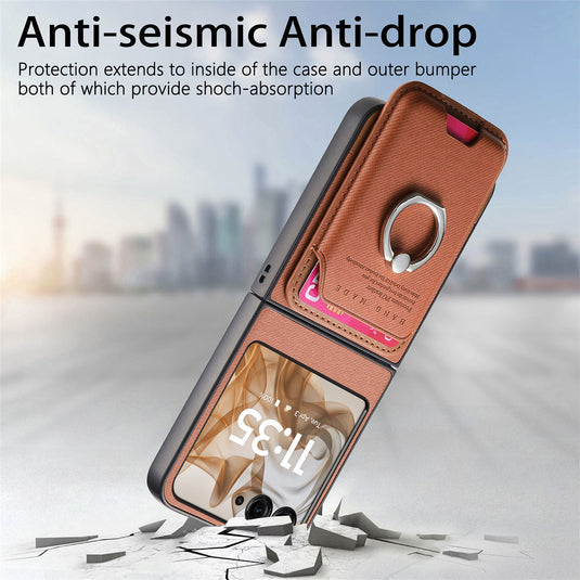 [With Magnetic Card Holder] Motorola Moto Razr 60/Ultra Anti-drop Protective Flip Stand Case