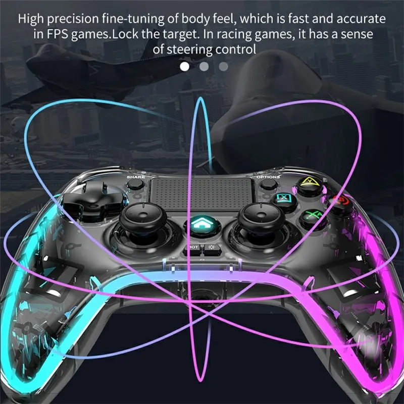 Load image into Gallery viewer, Nintendo Switch PS4 Game Consoles P05 Transparent Wireless Controller Bluetooth Handle Portable Gamepad with RGB Lights - Polar Tech Australia
