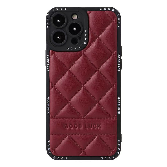 Apple iPhone 12/Pro/Pro Max Diamond Pattern Full-Body Shockproof Leather Phone Case