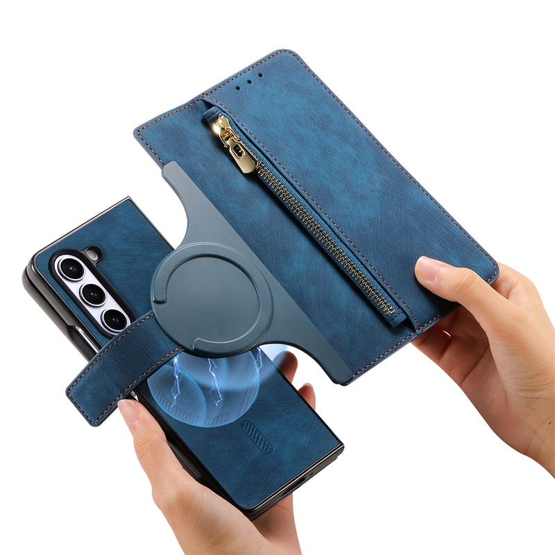 Load image into Gallery viewer, [With Card Slot] Samsung Galaxy Z Fold7 - Multi-functional Leather Wallet Case With Magnetic Flip Cover
