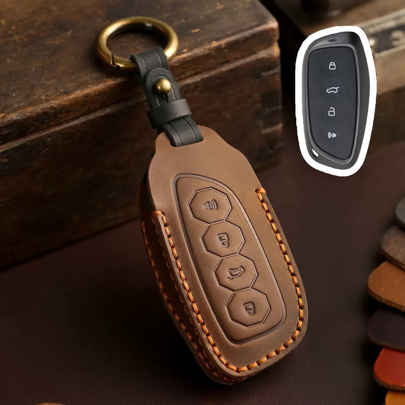 Load image into Gallery viewer, Great Wall Handcrafted Genuine Leather Car Key Fob Case Cover For Haval F5, M6, H6, Shenshou, Cool Dog, Soar Max
