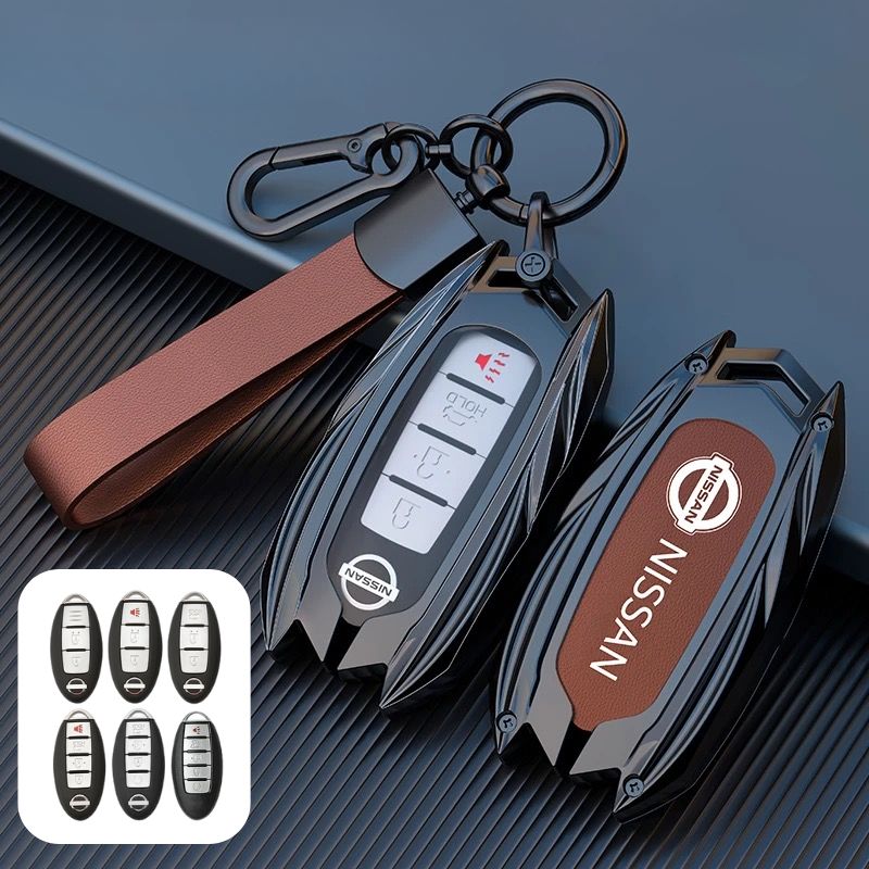 Load image into Gallery viewer, Nissan Mecha Style Zinc Alloy Car Key Fob Case Cover For Pathfinder, X-Trai, Teana, Qashqai, Tiida, Sylphy, Murano, Lannia
