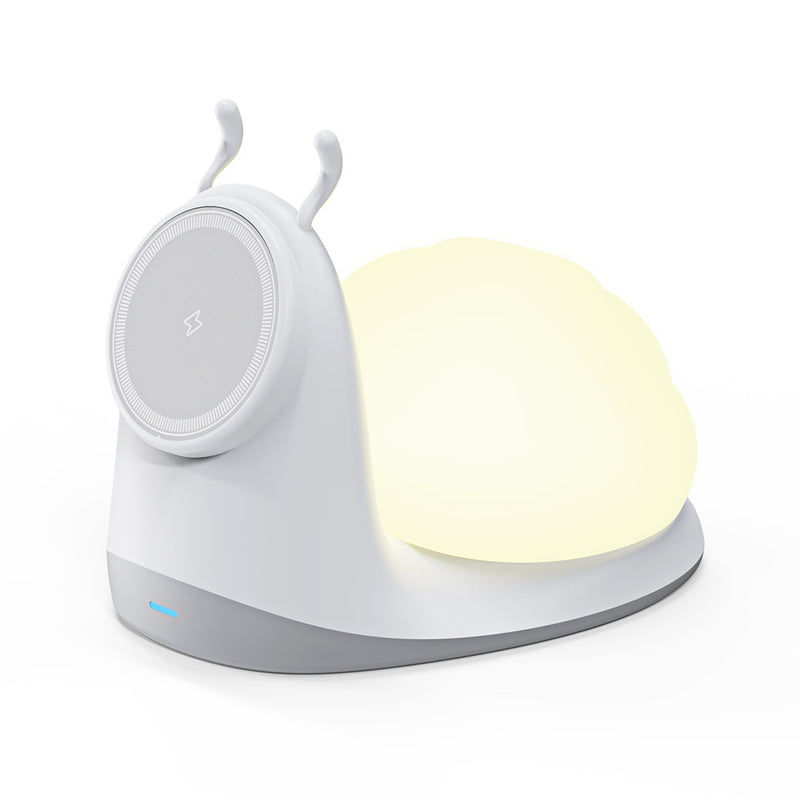 Load image into Gallery viewer, 15W Snail-Shaped Magnetic Wireless Charger &amp; Night Light – 2-in-1 for iPhone - i-Station Mobile Phone &amp; Electronic Device Repair and Accessories
