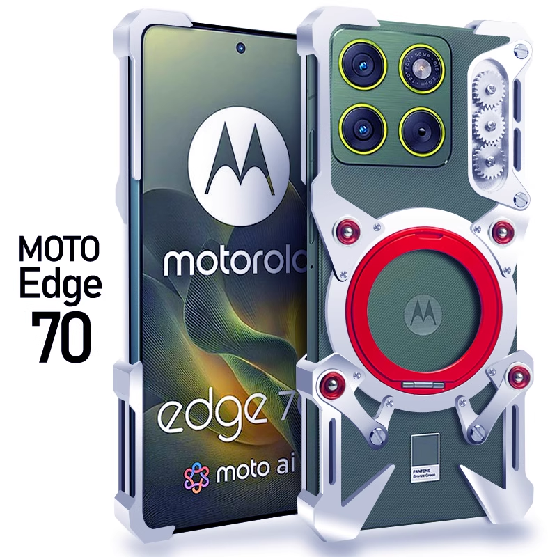 Load image into Gallery viewer, [With 360° Rotating Stand] Motorola Moto Edge 70 Aluminum Alloy Metal Frame Shockproof Case
