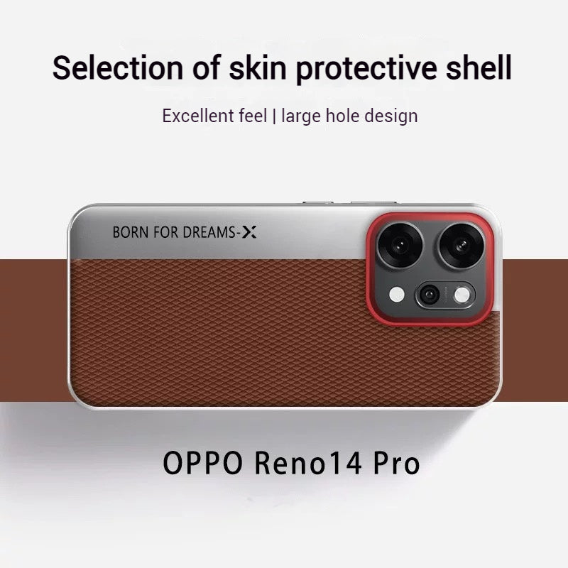 Load image into Gallery viewer, OPPO Reno14 &amp; Pro - Business Full-Cover Metal Frame Leather Fashion Case
