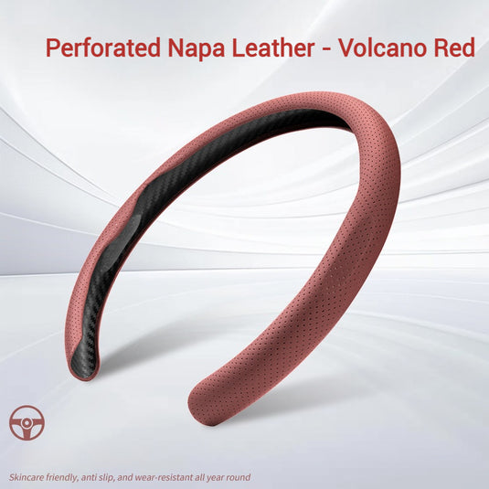 Universal Nappa Leather Steering Wheel Cover – For Four Season & Non-slip & Breathable & Scratch-resistant & Wear-resistant & Perforated Design - i-Station Mobile Phone & Electronic Device Repair and Accessories