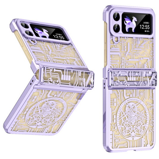 Samsung Galaxy Z Flip 6 SM-F741 Mechanical Electroplated Flat Hinge Shockproof Fashion-Forward Series Case