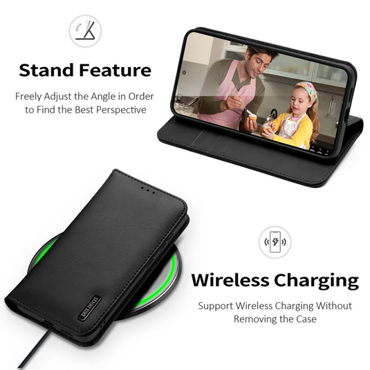 [With Card Slot] Samsung Galaxy S25 Edge (SM-S937) Multi-functional Genuine Leather Flip Cover Case