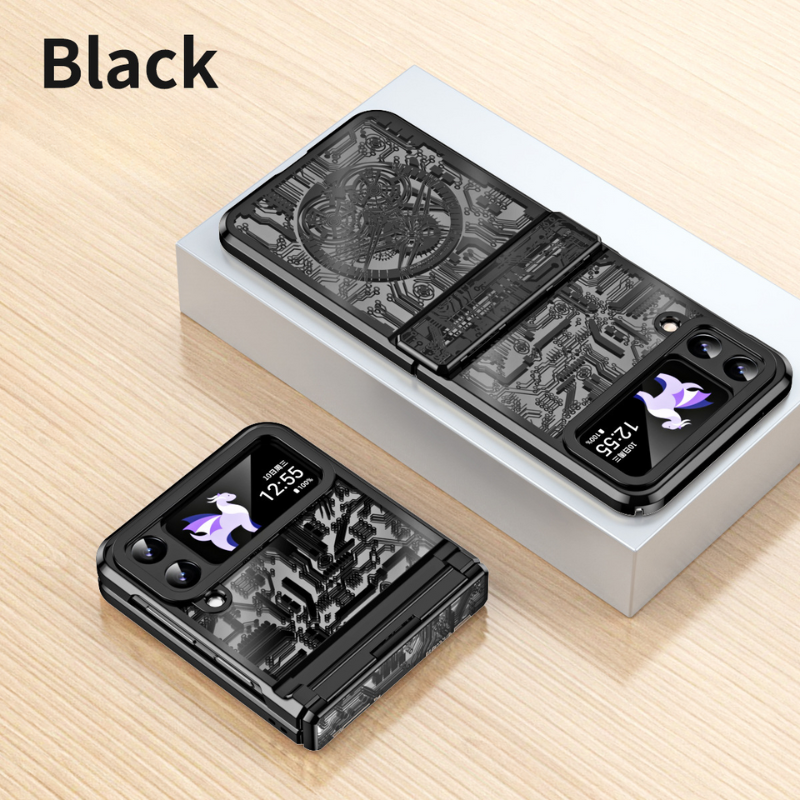 Samsung Galaxy Z Flip 6 SM-F741 Mechanical Electroplated Flat Hinge Shockproof Fashion-Forward Series Case - i-Station Mobile Phone & Electronic Device Repair and Accessories