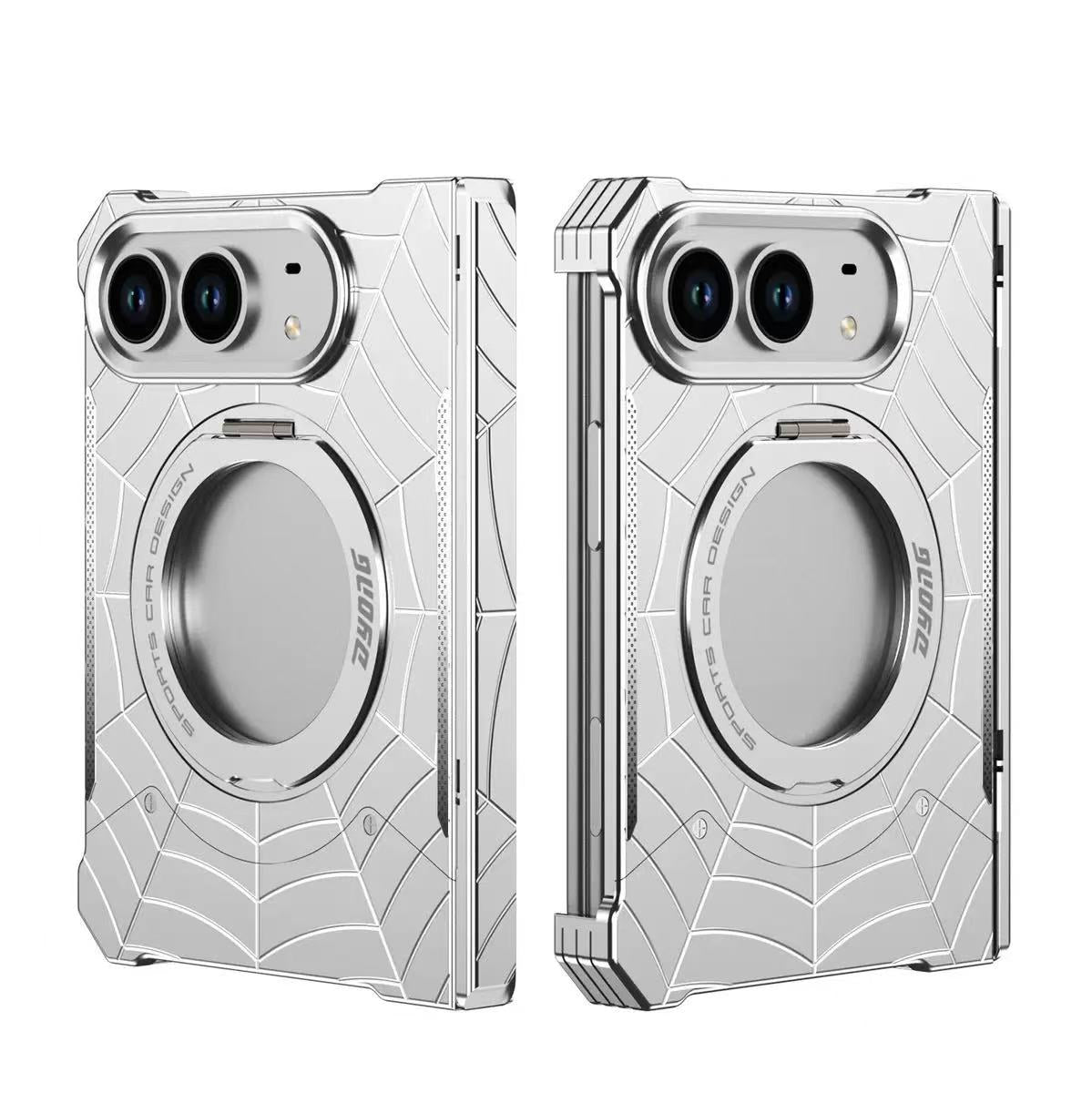 Apple iPhone Duo Frameless Mecha Metal Spiderman Rotating Magnetic Stand Case - i-Station Mobile Phone & Electronic Device Repair and Accessories