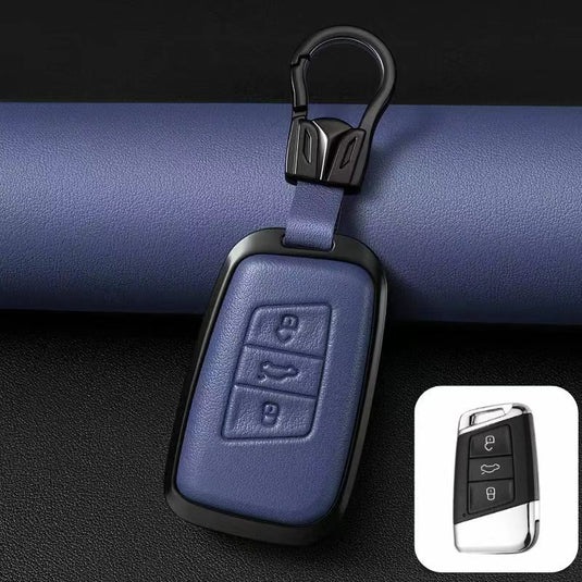 Volkswagen Zinc Alloy + PU Leather Car Key Fob Case Cover For Golf 7, Golf 8, Tiguan, Jetta, Passat, Lamando L, ID.3, ID.4,  ID.5, ID.6