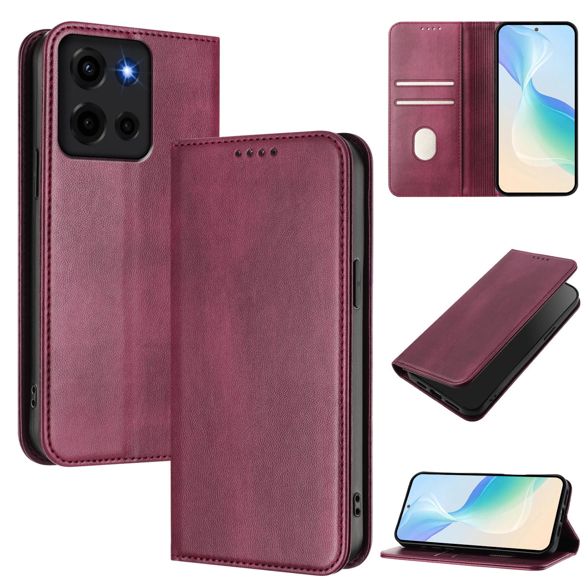 [With Card Slot] Motorola Moto Edge 30/Neo/Fusion - Multi Functional Leather Flap Wallet Series Case - i-Station Mobile Phone & Electronic Device Repair and Accessories