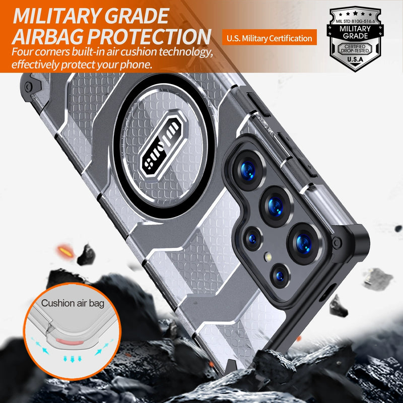 Load image into Gallery viewer, [Magsafe Compatible] Samsung Galaxy S24/Ultra Military-grade Airbag Shockproof Hard Case
