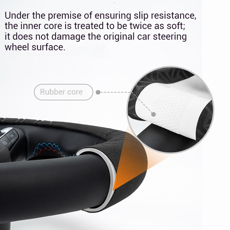 Load image into Gallery viewer, Universal Microfiber Suede Steering Wheel Cover – All-Season, Durable, Soft &amp; Comfortable Grip - i-Station Mobile Phone &amp; Electronic Device Repair and Accessories

