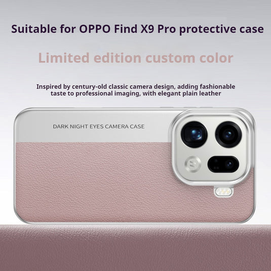 OPPO Find X9/Pro - Camera-Style Leather Texture Shockproof & Stylish Hard Shell