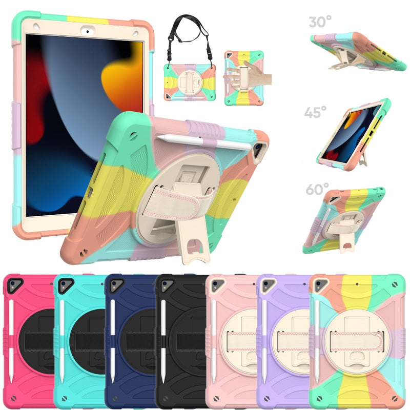 Load image into Gallery viewer, [With Shoulder Strap] Apple iPad 10.2&quot; 7th (2019) - Fully Covered 360 Degree Rotatable Drop Proof Silicone Protective Case
