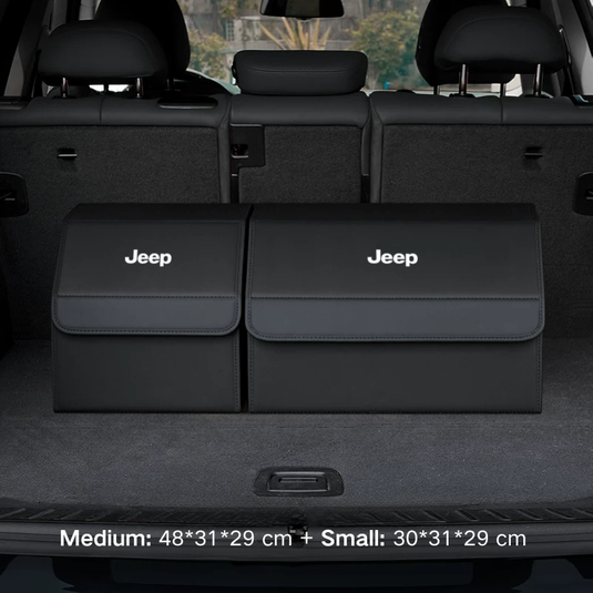 Jeep Microfiber Leather Car Trunk Storage Box for Cherokee, Renegade, Compass, Grand Cherokee, Wrangler, Gladiator