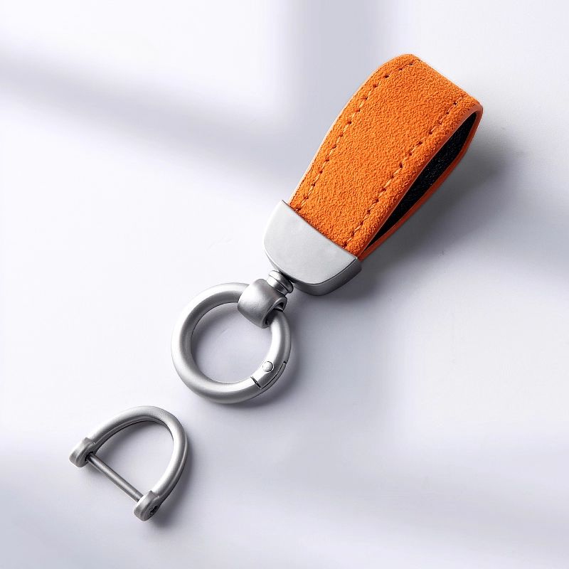 Load image into Gallery viewer, Premium Alcantara Two-Tone Matte Car Key Fob Keychain
