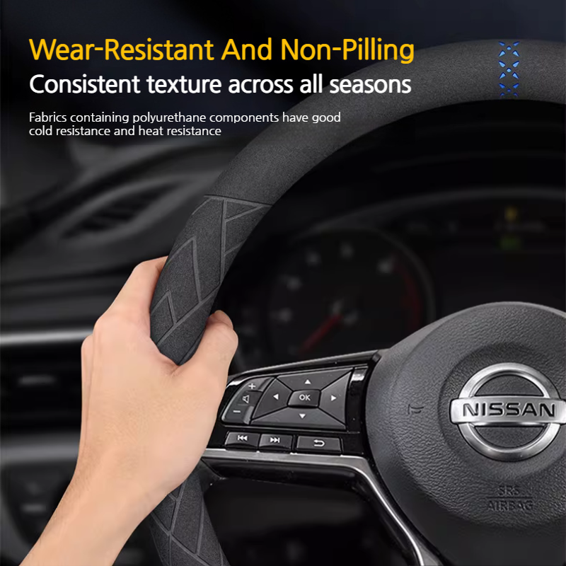 Load image into Gallery viewer, Nissan Suede Anti-Slip Steering Wheel Cover for Sylphy, X-Trail, Teana, Sunny, Tiida, Bluebird - i-Station Mobile Phone &amp; Electronic Device Repair and Accessories
