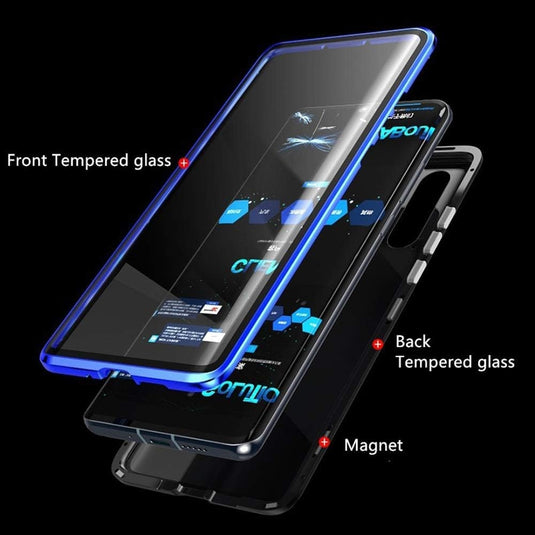 OPPO Reno11/Pro/F - Magnetic Transparent Tempered Glass Shockproof Case