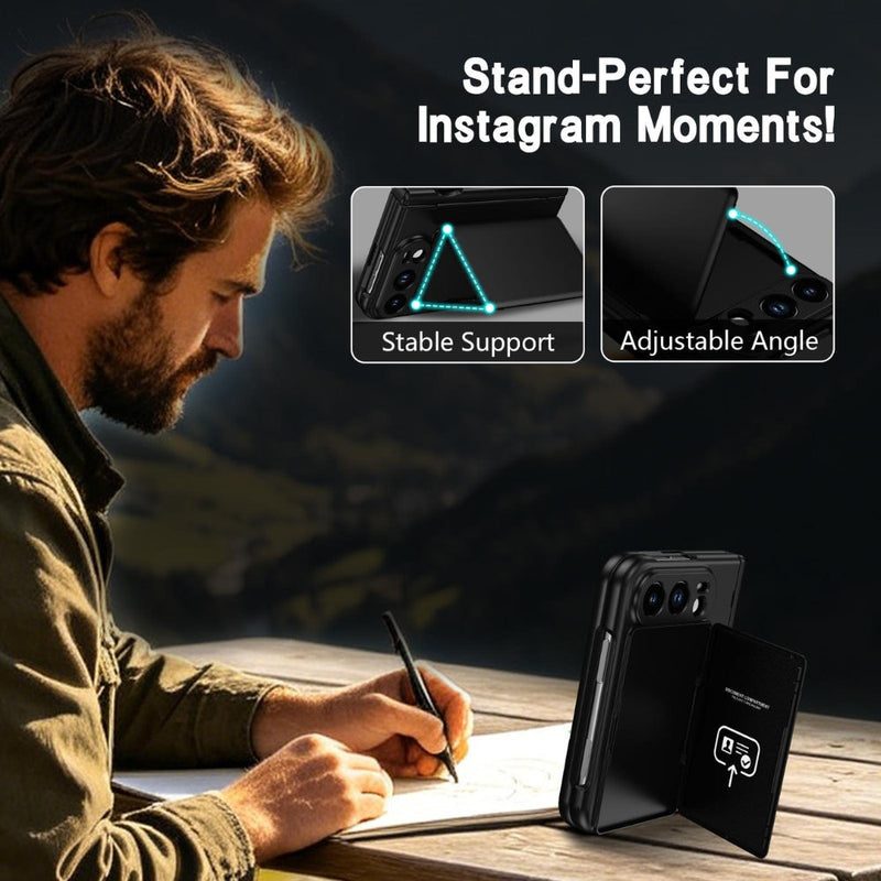 Load image into Gallery viewer, Apple iPhone Duo - Card Bag Holder Hinge Integrated Film Phone Case, with Pen - Polar Tech Australia
