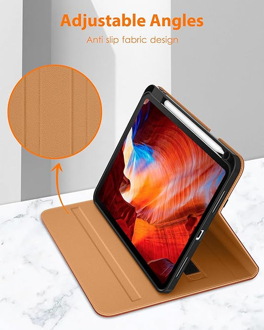 Apple iPad Pro 11" M4(2024)(7th Gen) - Premium Leather Business Folio Stand Cover With Pencil Holder - Auto Wake/Sleep And Multiple Viewing Angles Case