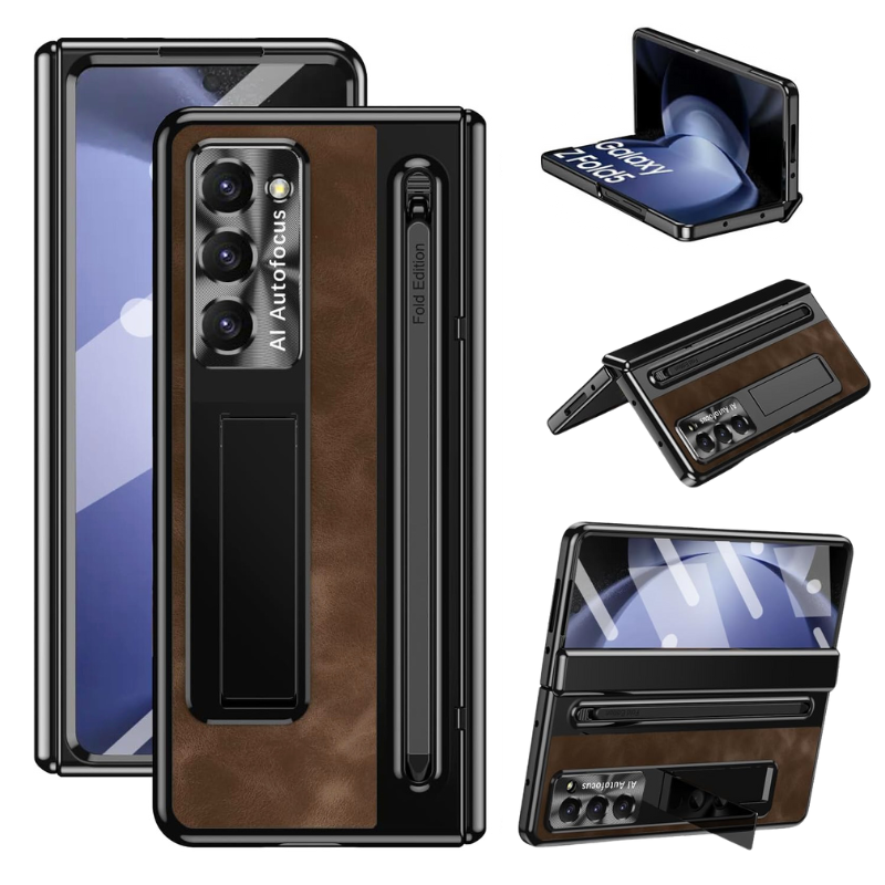 Load image into Gallery viewer, [With Card Slot] Samsung Galaxy Z Fold4 5G (SM-F936) - Retro Leather Folding Stand Series Shockproof Case
