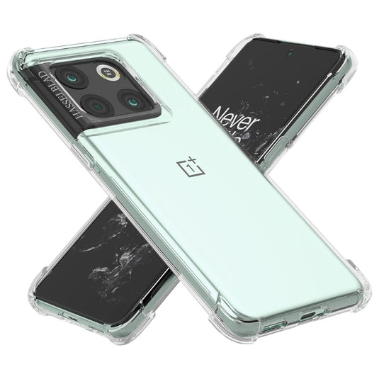 OnePlus 1+10T - AirPillow Cushion Transparent Soft Clear TPU Four Corners Protective Case With 2PC 9H Tempered Glass Screen Protector