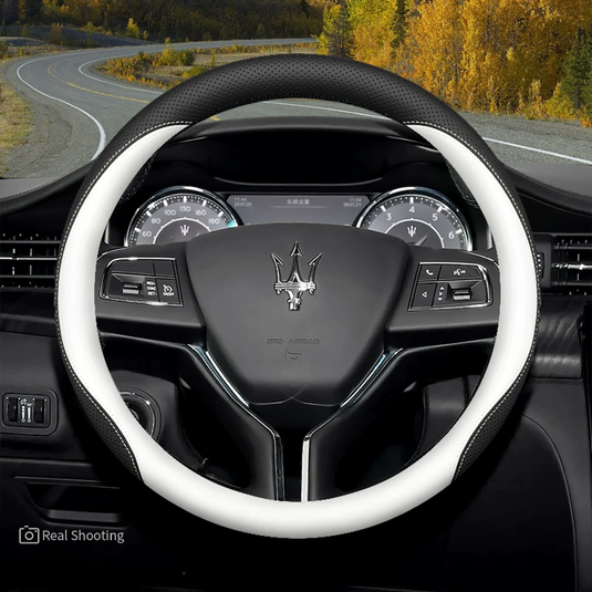 Maserati Premium Nappa Leather Breathable Ultra-Thin Non-Slip Steering Wheel Cover For Quattroporte, Ghibli, Levante - i-Station Mobile Phone & Electronic Device Repair and Accessories