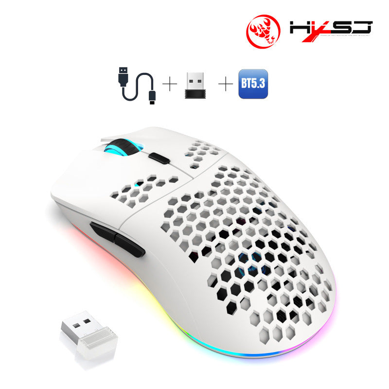 Load image into Gallery viewer, Wireless Lightweight RGB Gaming Mouse With Honeycomb Shell 6 Programmable Buttons
