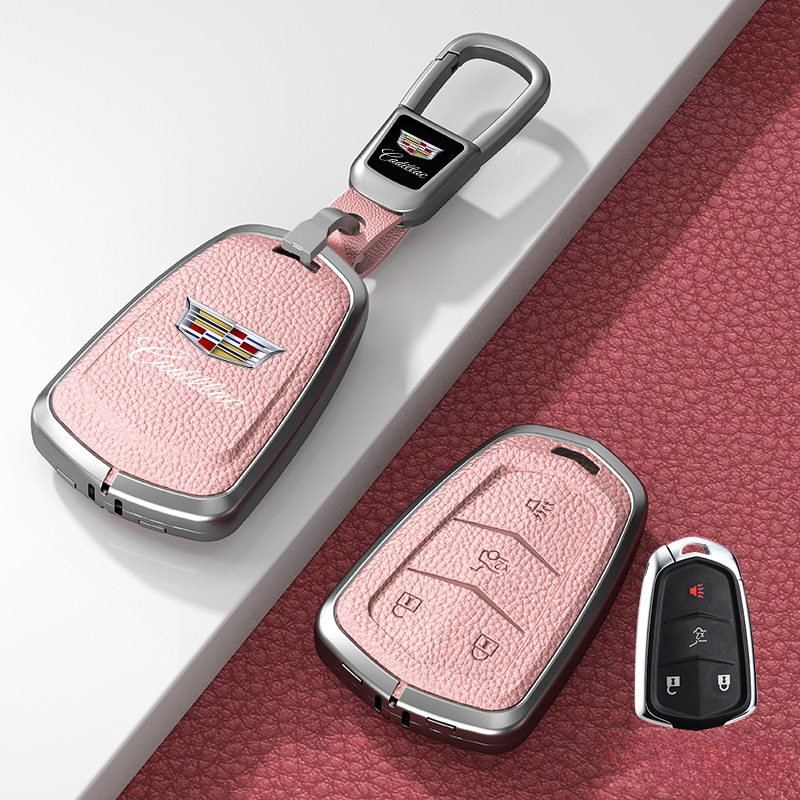 Load image into Gallery viewer, Cadillac Zinc Alloy + Leather Protection Car Key Fob Case Cover For XT5, TS-L, CT6, XT4, XTS - i-Station Mobile Phone &amp; Electronic Device Repair and Accessories
