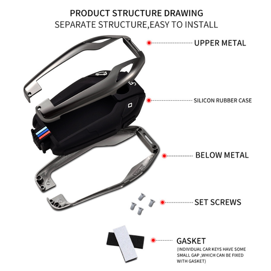 BMW Metal Shell & Soft Silicone Full Protection Car Key Fob Case Cover For 5, 6, 7 Series, X3, X5, X6, X7 - i-Station Mobile Phone & Electronic Device Repair and Accessories