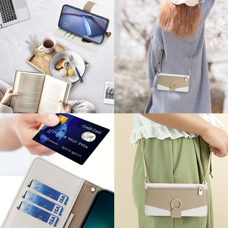 Load image into Gallery viewer, [With Shoulder Strap] OPPO Reno8 5G/Pro - PU leather Crossbody Wallet Style Shockproof Phone Case
