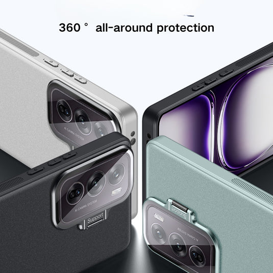 OPPO Reno12/Pro - PC Material Transparent Lens Cover Stand Protection Case