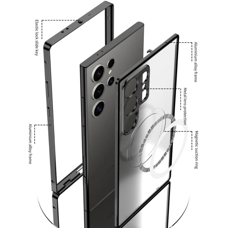 Load image into Gallery viewer, Samsung Galaxy S24/Plus/Ultra - Metal Frame Frosted  MagSafe Phone Case
