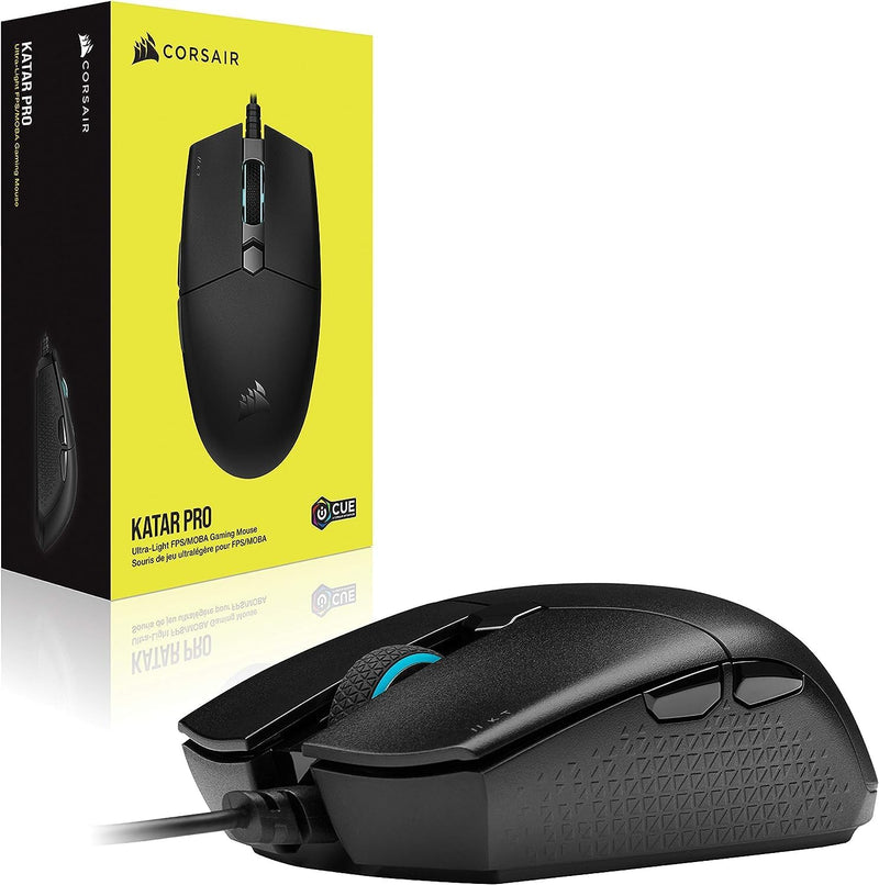 Load image into Gallery viewer, CORSAIR KATAR PRO Ultra-Light Gaming Mouse - FPS/MOBA Mouse, Symmetric Shape, 12,400 DPI Optical Sensor, 6 Programmable Buttons, Plug-and-Play, RGB Backlighting, for Claw and Fingertip Grips
