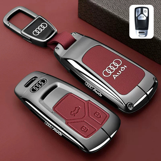 Audi Premium Leather Protection Car Key Fob Case Cover For A3, A4, A5, A6, Q2, Q3, Q5, Q7, Q8, e-tron - i-Station Mobile Phone & Electronic Device Repair and Accessories