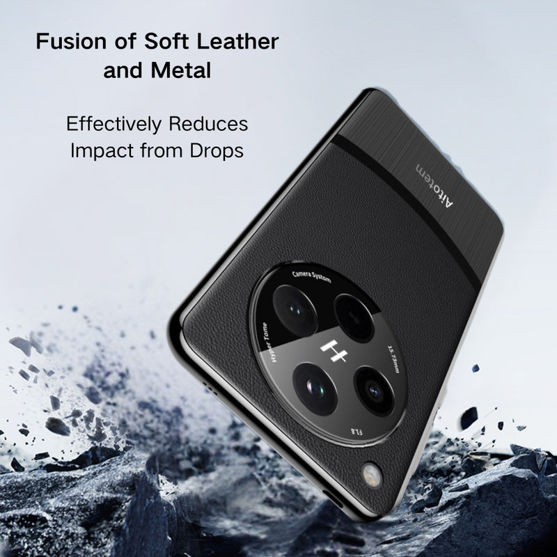 Load image into Gallery viewer, OPPO Find X8 Pro - Electroplated Spliced Vegan Leather Hard-Edge Shockproof Protective Case
