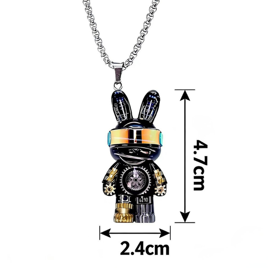 MOCHI Cyberpunk Laser Rabbit Keychain for Car Keys & Bag Pendant