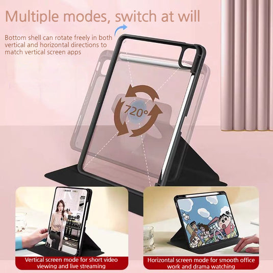 [Built-in Pen Slot] Apple iPad Air 11-inch M2/5 (2024/2025) Iron Man Smart 360° Degree Rotate Stand Shockproof Flip Cover Case