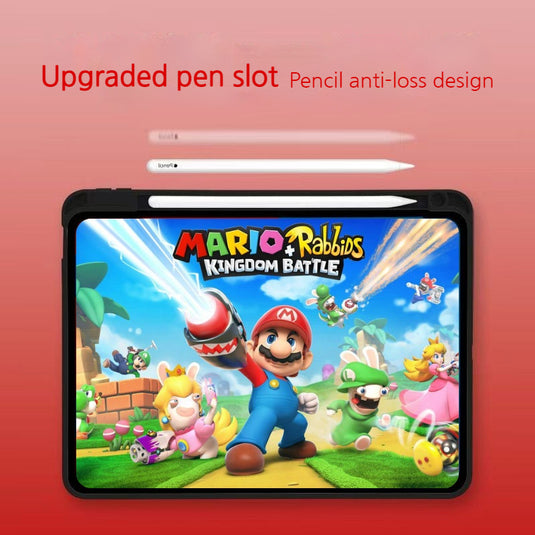 [Built-in Pen Slot] Apple iPad 5/6 9.7'' 5/6th Gen (2017/2018) Mario Smart 360° Degree Rotate Stand Shockproof Flip Cover Case