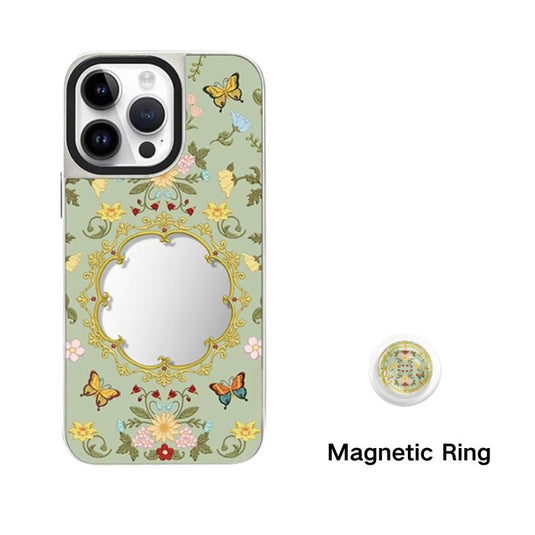 [Magsafe Compatible] Apple iPhone 14 Pro/Max - Retro Mirror Butterfly Design Fashion-Forward Series Case